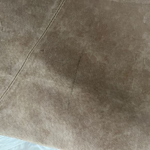 Vintage Margaret Godfrey Floral Embroidered Tan Genuine Suede Pants Size 12 - Picture 13 of 16